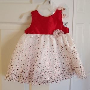 6-9 months baby girl red sparkle dress